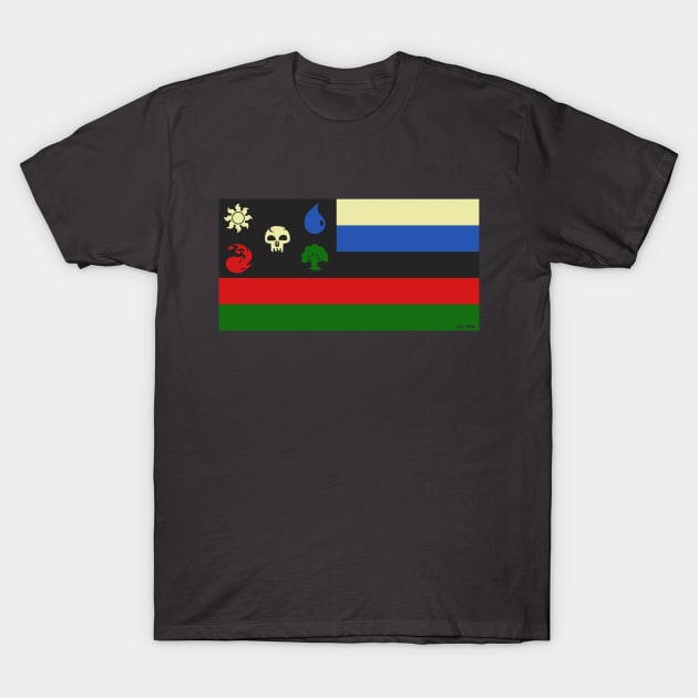 The National Flag of WUBRGania! | MTG Mana Color Design T-Shirt by ChristophZombie